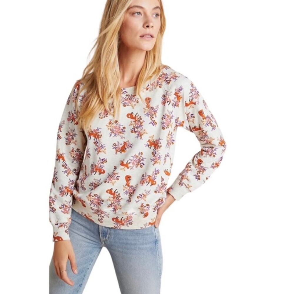 T.LA | Anthropologie Foxes Fix Floral pullover sweatshirt WOMENS 2X plus